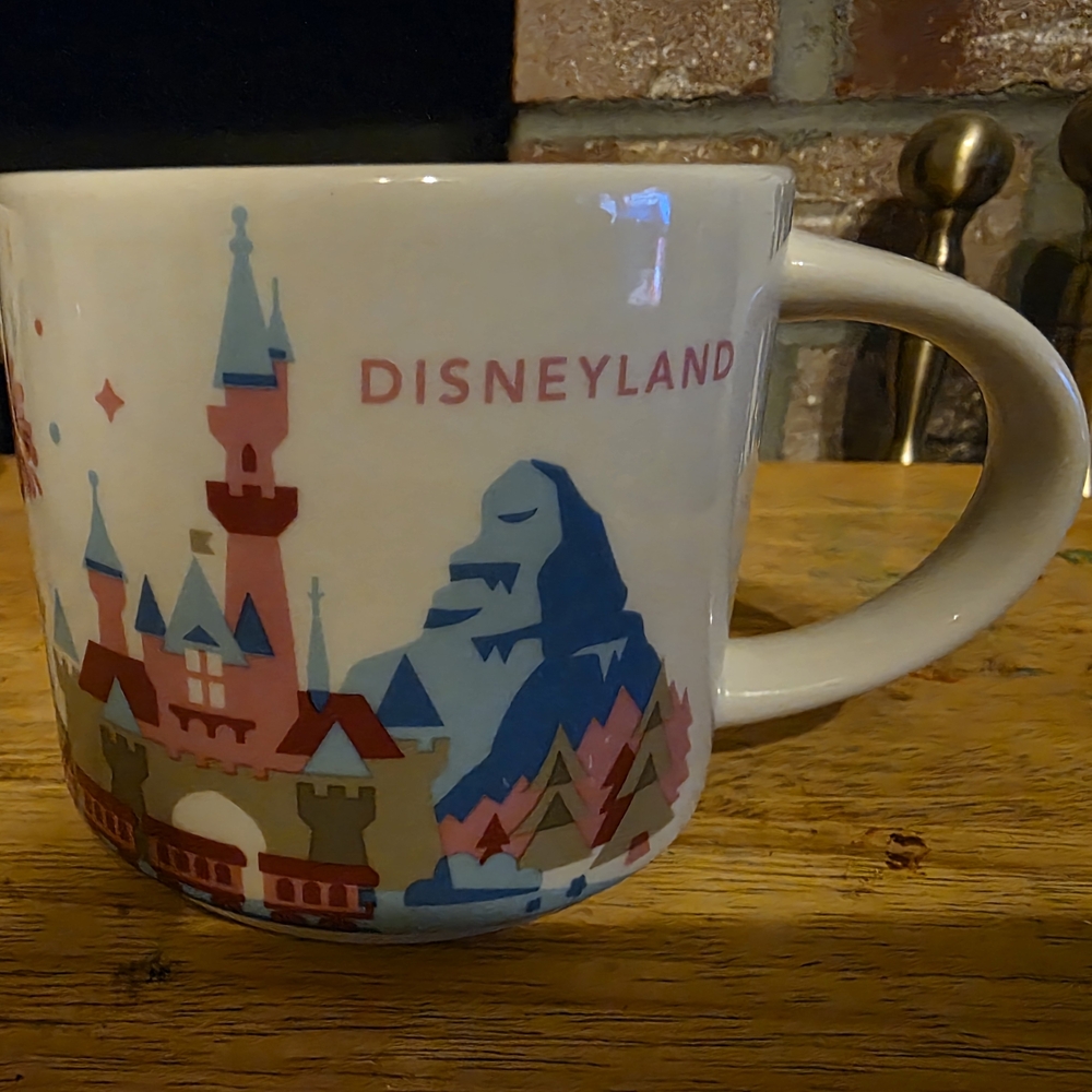 Starbucks Mug with Colorful Castle and Mountain Design